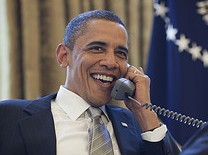 Obama on the phone